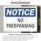 Signmission No Trespassing OSHA Notice Sign, Vinyl Decal, 10in W x 7in L, 2PK OS-2PACK-NS-D-710-L-16214 - alternate 3